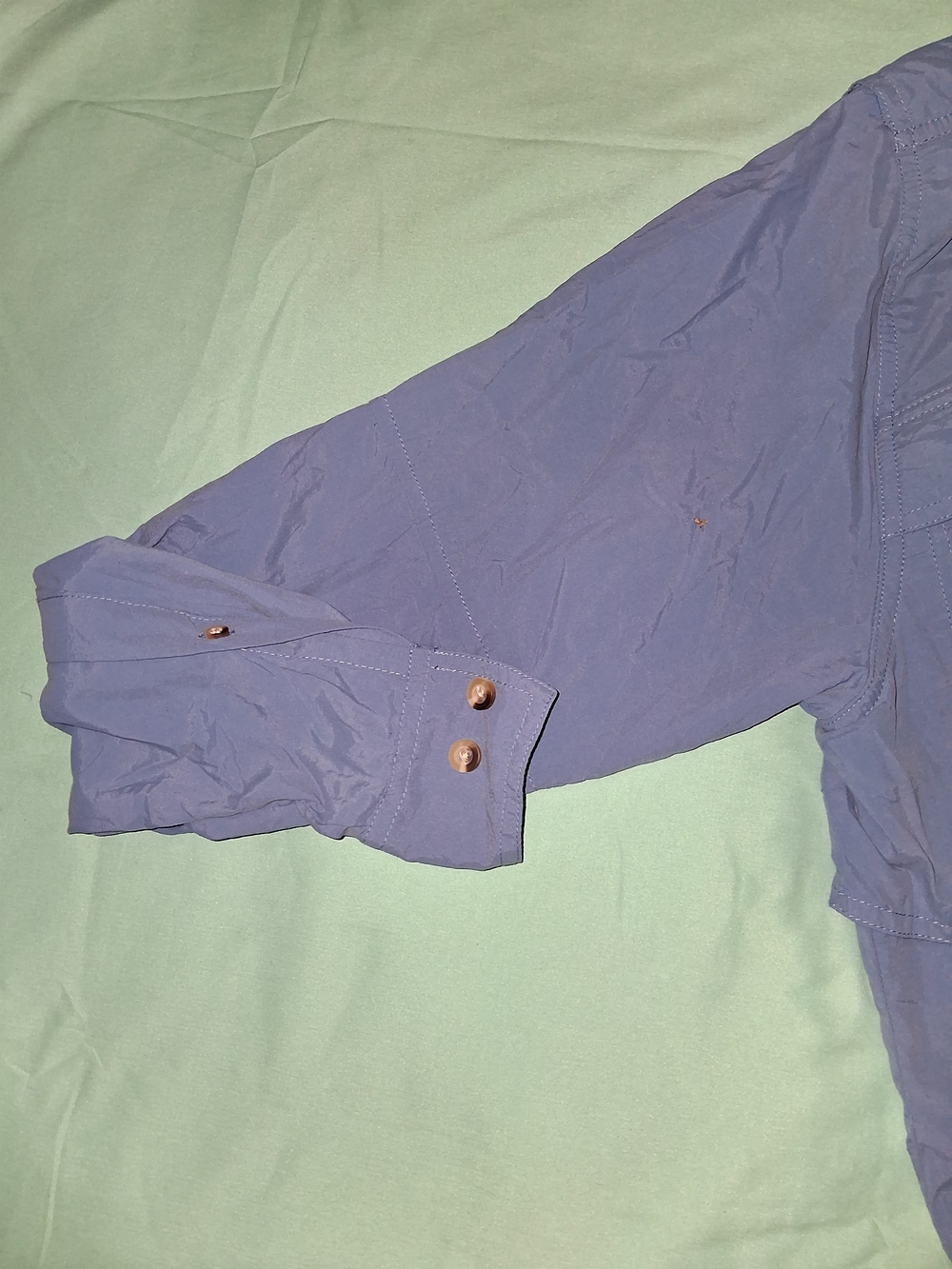 💙 NWOT Mens WWS Sky Blue Lightweight Button-Front Top Long Sleeved Lightweight - Picture 4 of 5